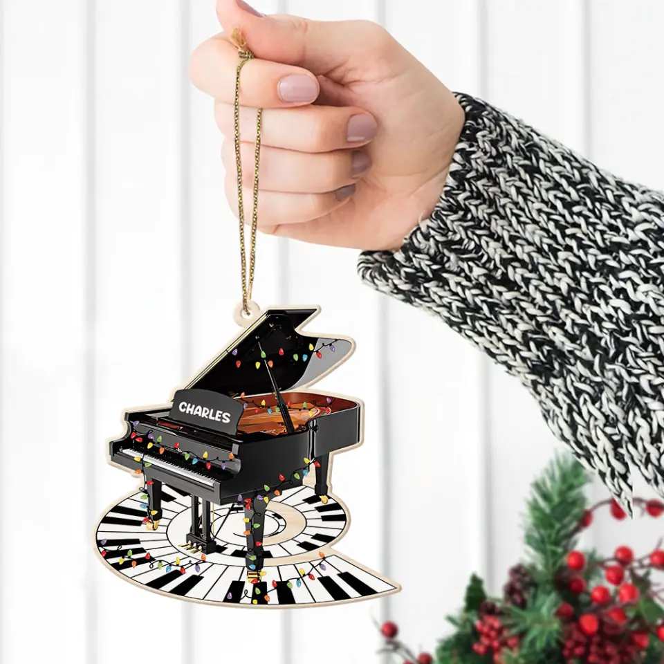 Piano Shape Wooden Ornament Electric Keyboard Decorations
