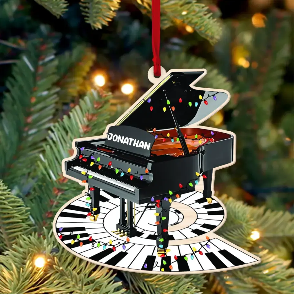Piano Shape Wooden Ornament Electric Keyboard Decorations - Image 2