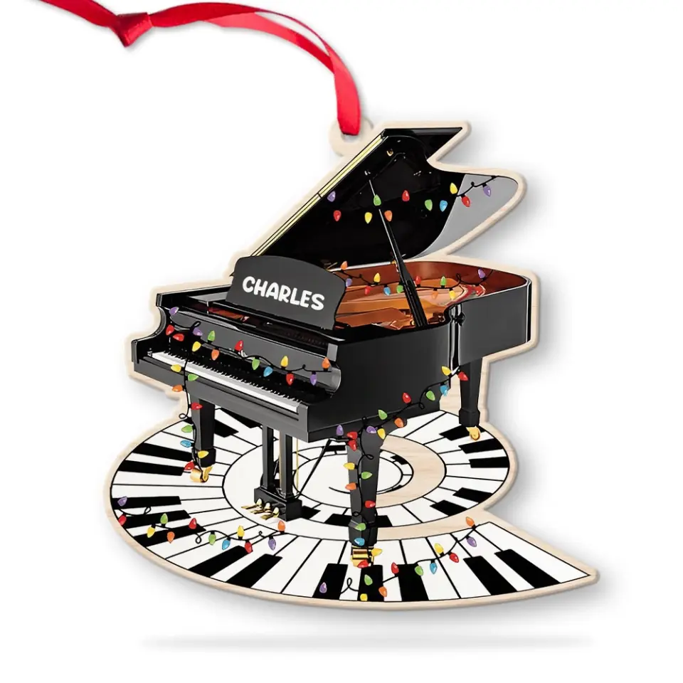 Piano Shape Wooden Ornament Electric Keyboard Decorations - Image 3