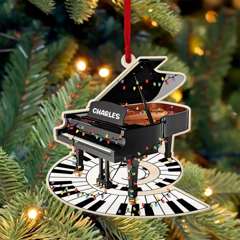 Piano Shape Wooden Ornament Electric Keyboard Decorations - Image 4