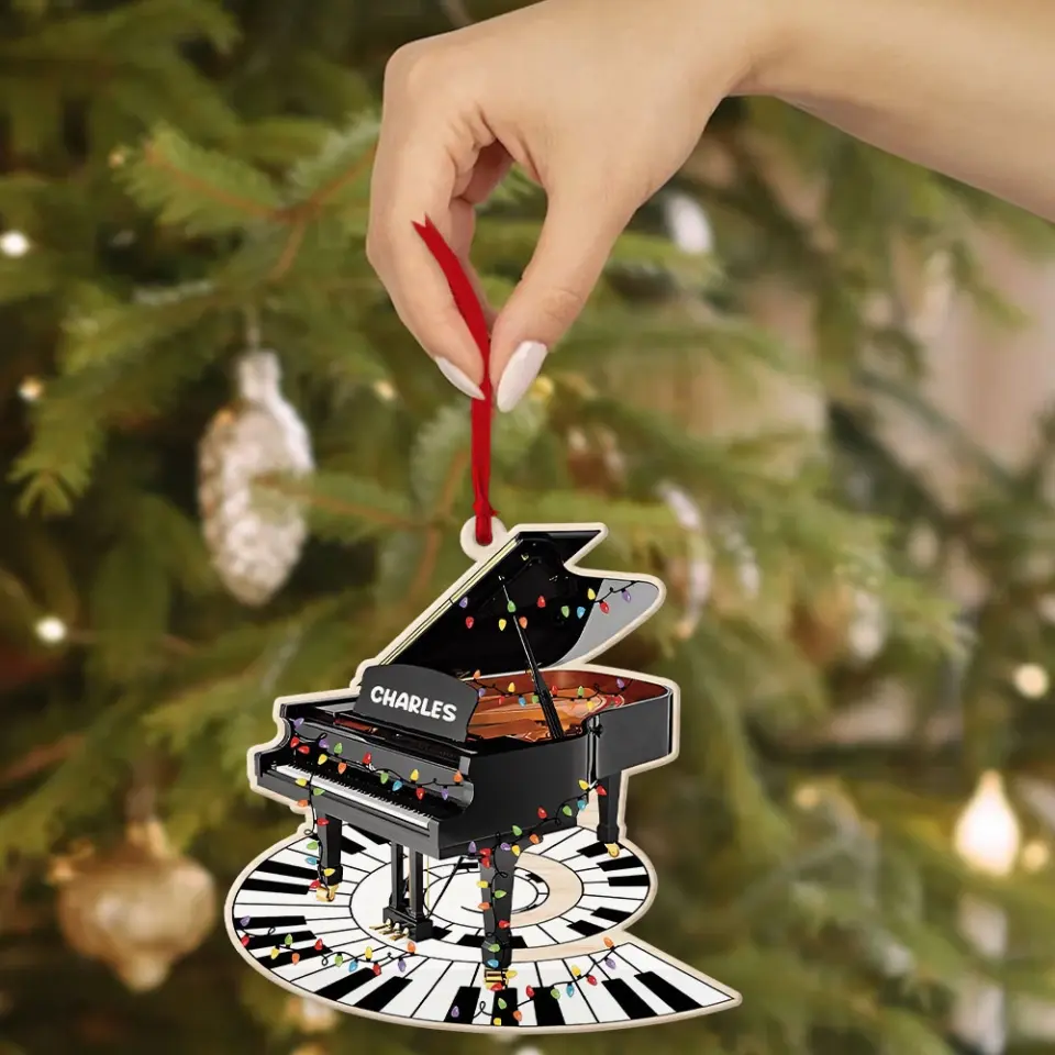 Piano Shape Wooden Ornament Electric Keyboard Decorations - Image 5