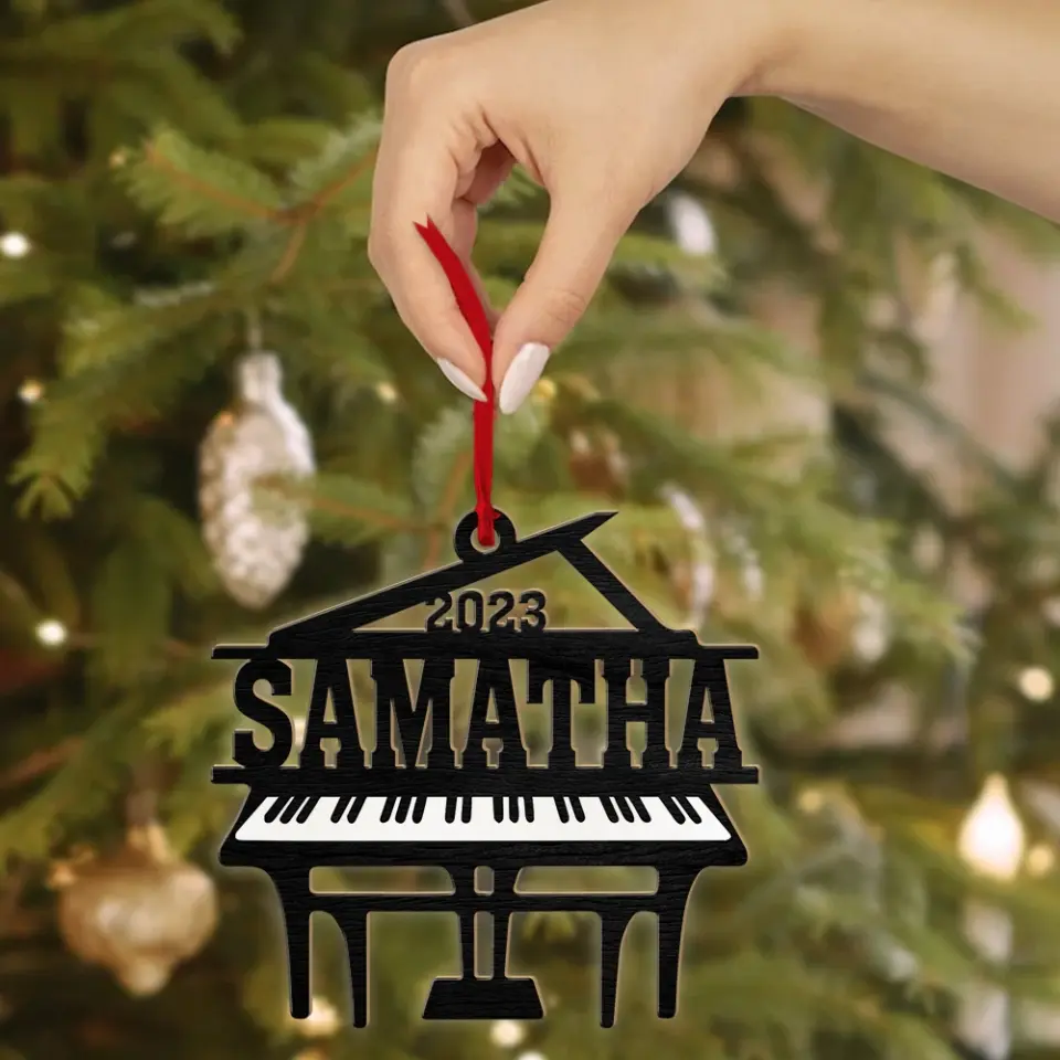 Piano Wooden Ornament - Personalized Christmas Ornament - Image 4