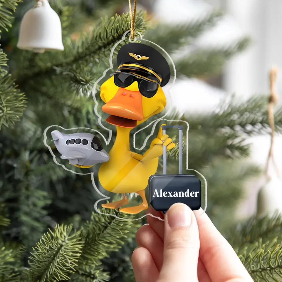 Pilot Duck - Personalized Ornament And Keychain - Christmas Gift For Pilot | 310IHPBNOR1099 - Image 4