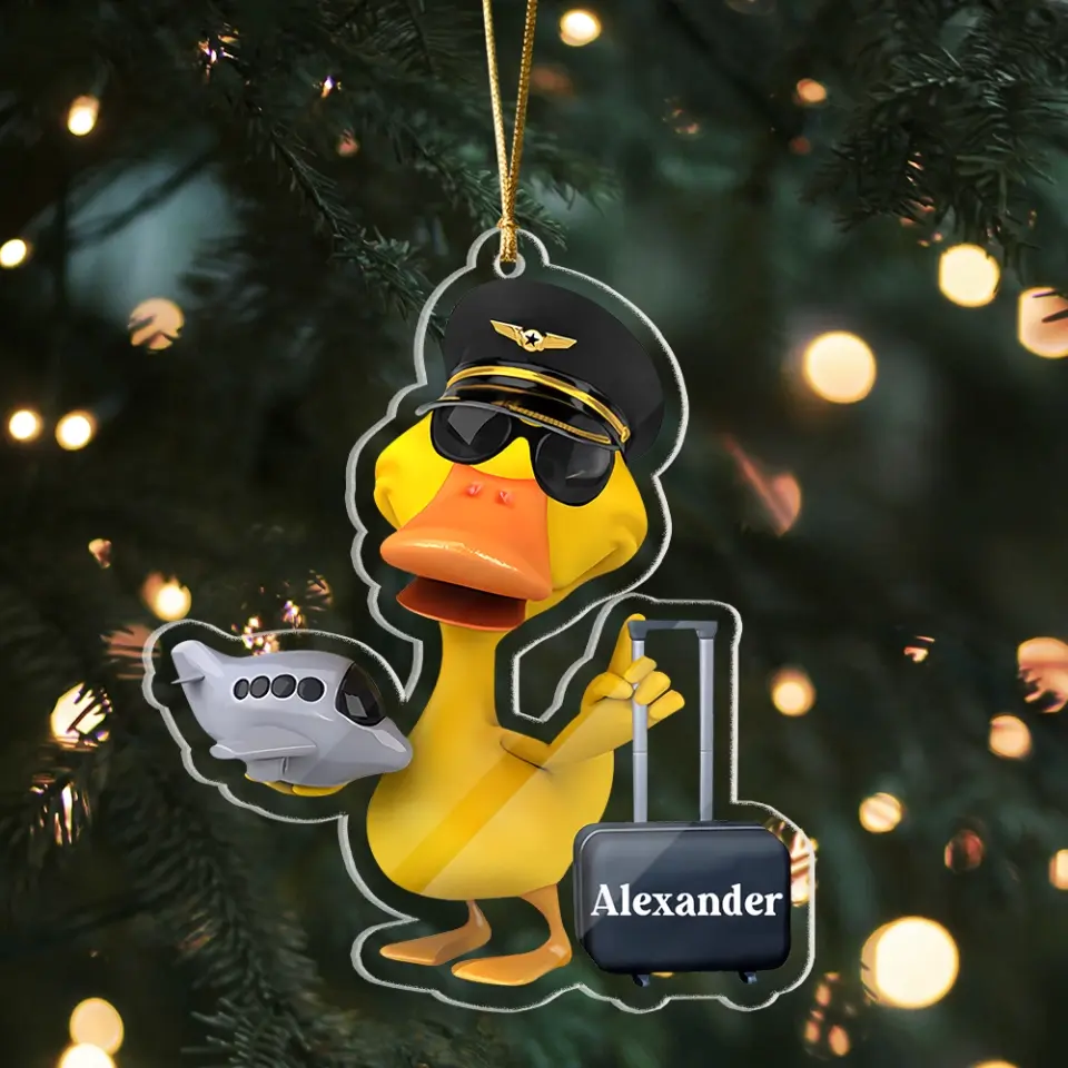 Pilot Duck - Personalized Ornament And Keychain - Christmas Gift For Pilot | 310IHPBNOR1099 - Image 5