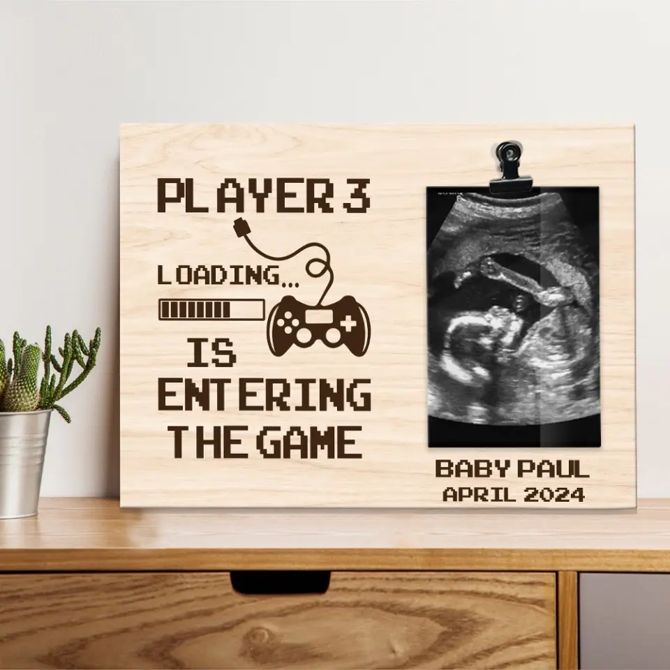 Player 3 Is Entering The Game, Personalized Photo Clip Frame, Gift For New Mom Pregnant Wife | 310IHPLNPT1086 - Image 3