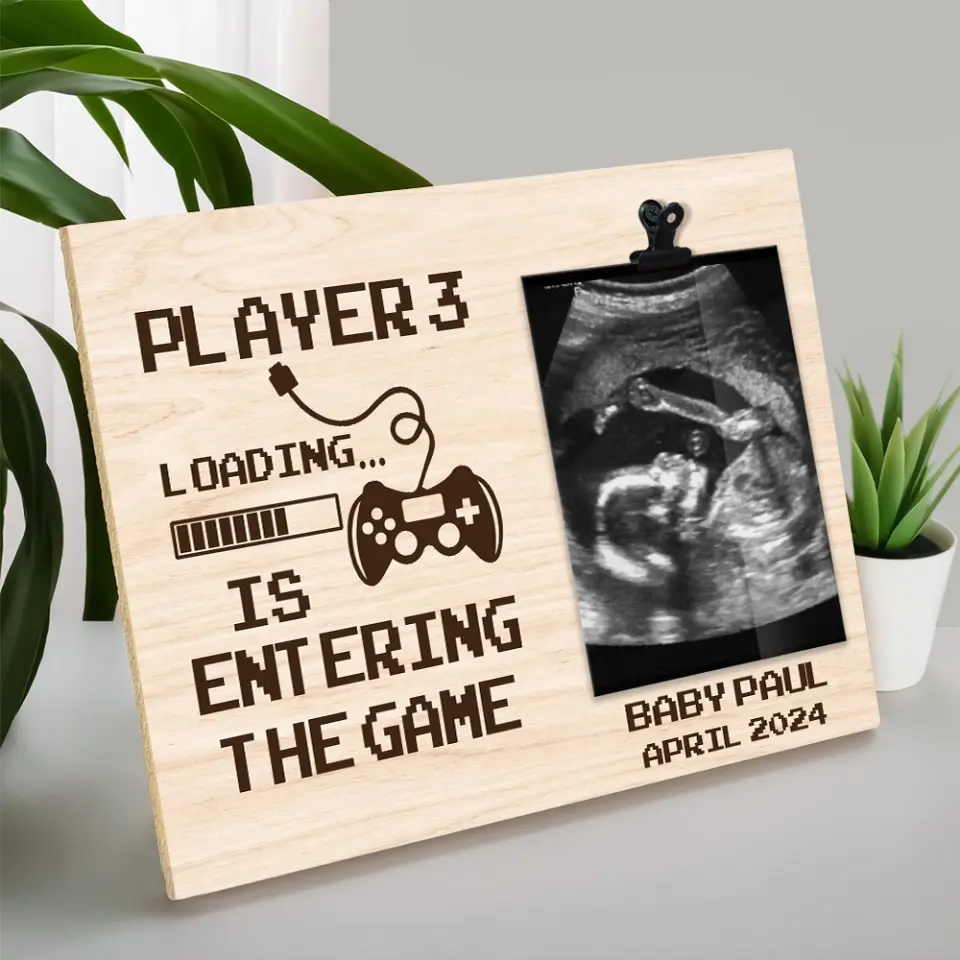 Player 3 Is Entering The Game, Personalized Photo Clip Frame, Gift For New Mom Pregnant Wife | 310IHPLNPT1086 - Image 4