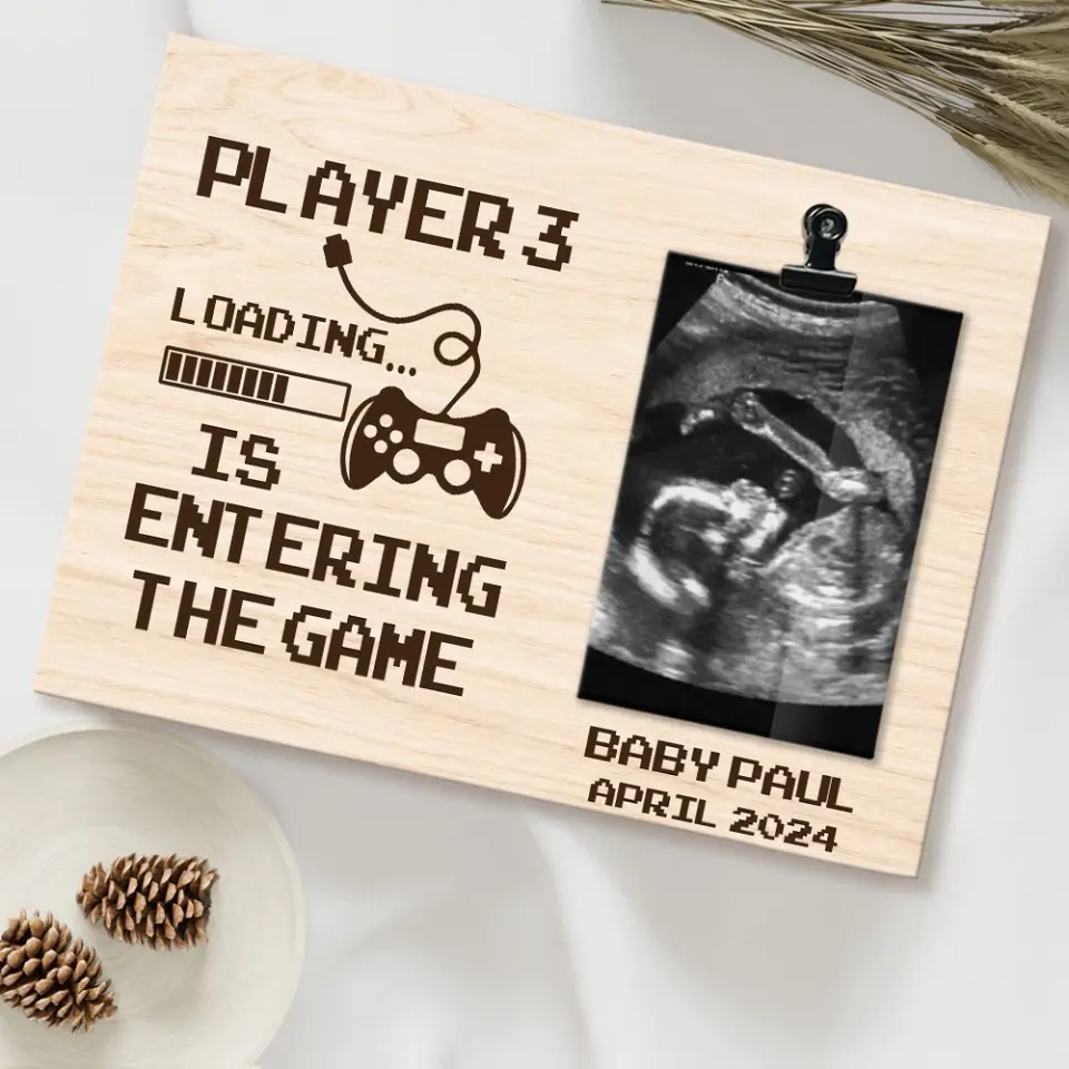 Player 3 Is Entering The Game, Personalized Photo Clip Frame, Gift For New Mom Pregnant Wife | 310IHPLNPT1086 - Image 5