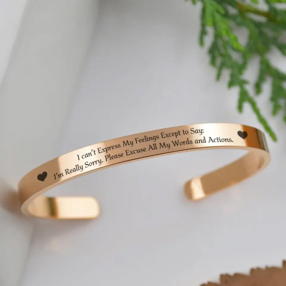 Please Excuse All My Words - Stainless Cuff Bracelet - Image 5