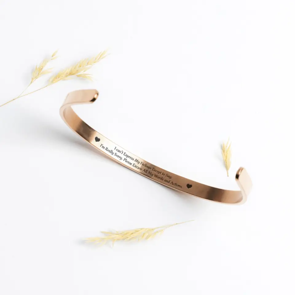 Please Excuse All My Words - Stainless Cuff Bracelet - Image 6