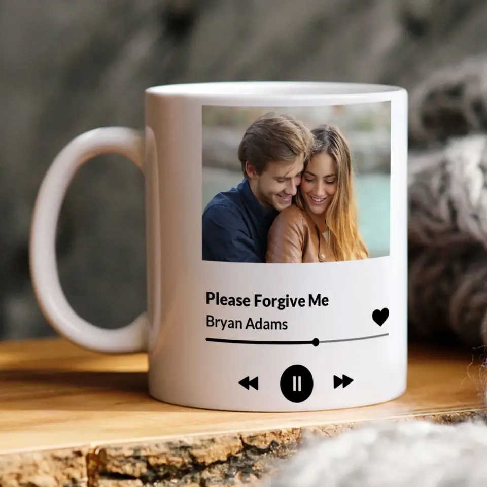 Please Forgive Me Upload Photo White Mug