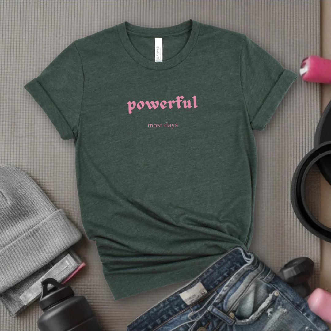 Powerful Most Days - Women Empowerment Tshirt - Unisex Jersey Short Sleeve Shirt - Gift for Feminists - Bella Canvas 3001 - Image 4