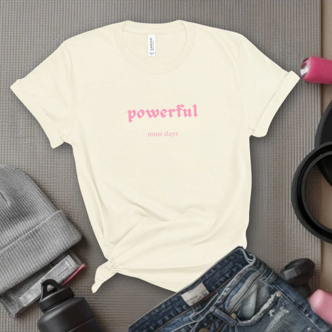 Powerful Most Days - Women Empowerment Tshirt - Unisex Jersey Short Sleeve Shirt - Gift for Feminists - Bella Canvas 3001 - Image 5