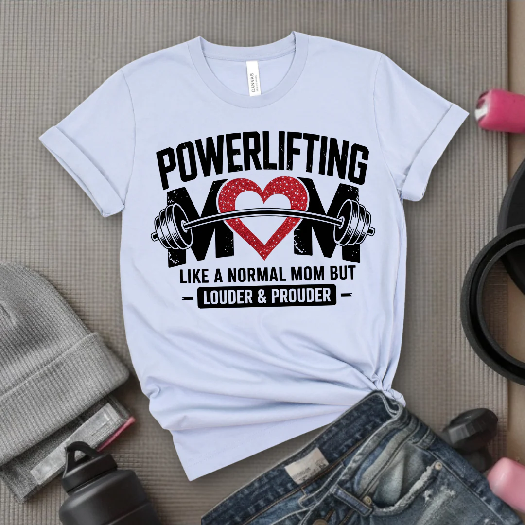 Powerlifting Mom Louder and Prouder - Mother's Day Gifts - Women Empower Feminist Tee - Bella Canvas 3001 - Image 11