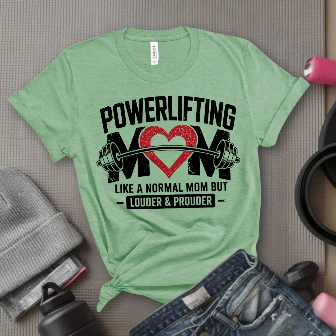 Powerlifting Mom Louder and Prouder - Mother's Day Gifts - Women Empower Feminist Tee - Bella Canvas 3001 - Image 12