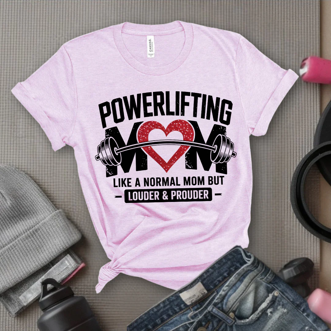 Powerlifting Mom Louder and Prouder - Mother's Day Gifts - Women Empower Feminist Tee - Bella Canvas 3001 - Image 2