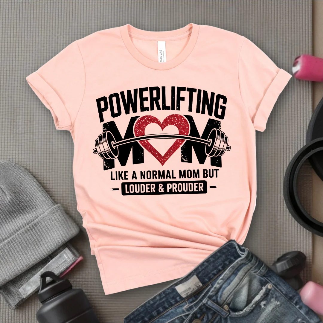 Powerlifting Mom Louder and Prouder - Mother's Day Gifts - Women Empower Feminist Tee - Bella Canvas 3001 - Image 3