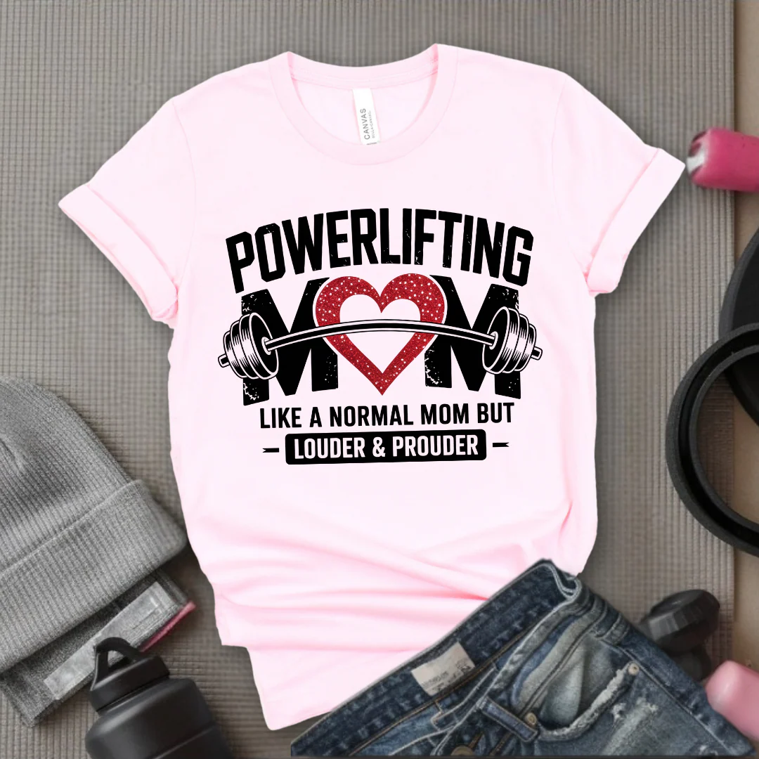 Powerlifting Mom Louder and Prouder - Mother's Day Gifts - Women Empower Feminist Tee - Bella Canvas 3001 - Image 4