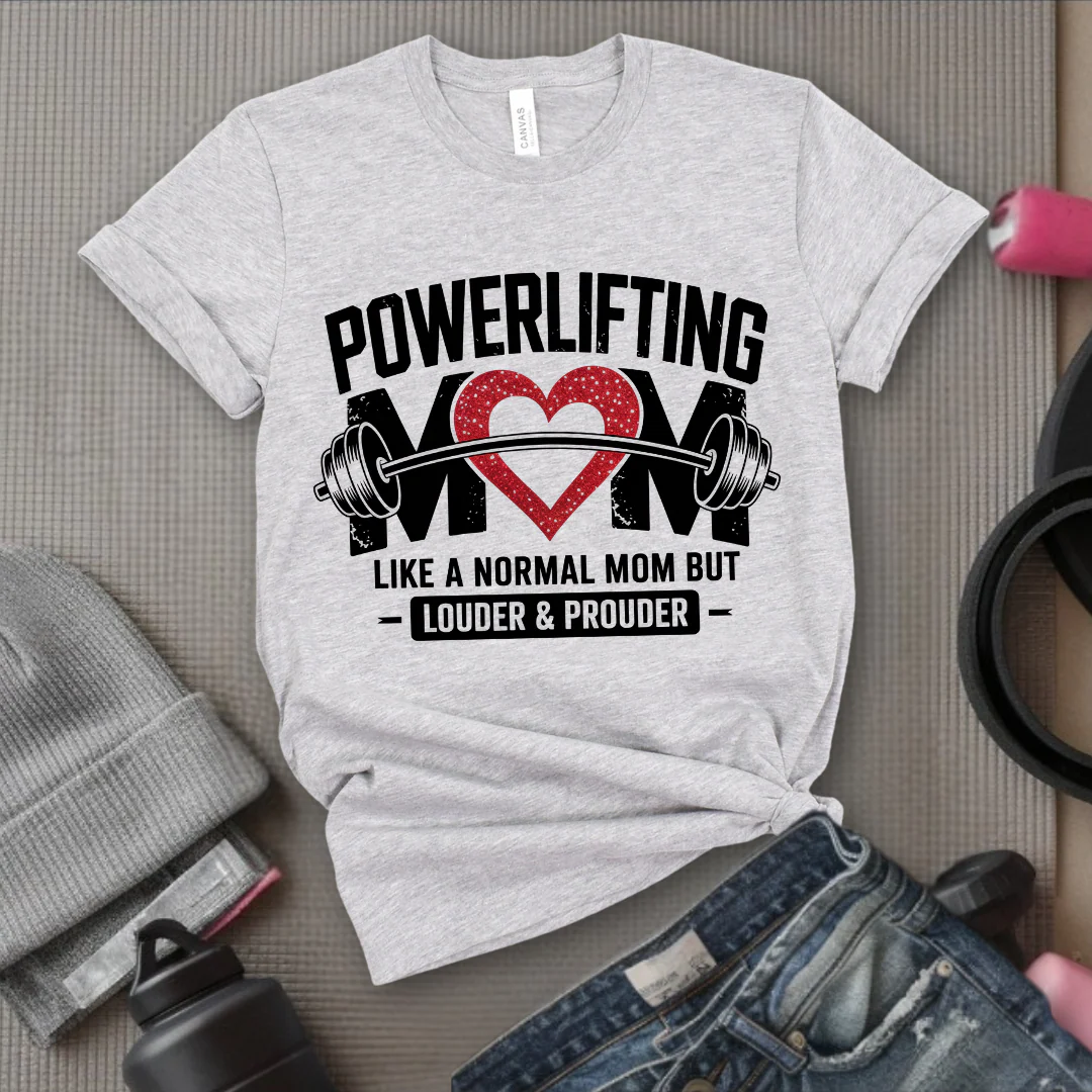 Powerlifting Mom Louder and Prouder - Mother's Day Gifts - Women Empower Feminist Tee - Bella Canvas 3001 - Image 5