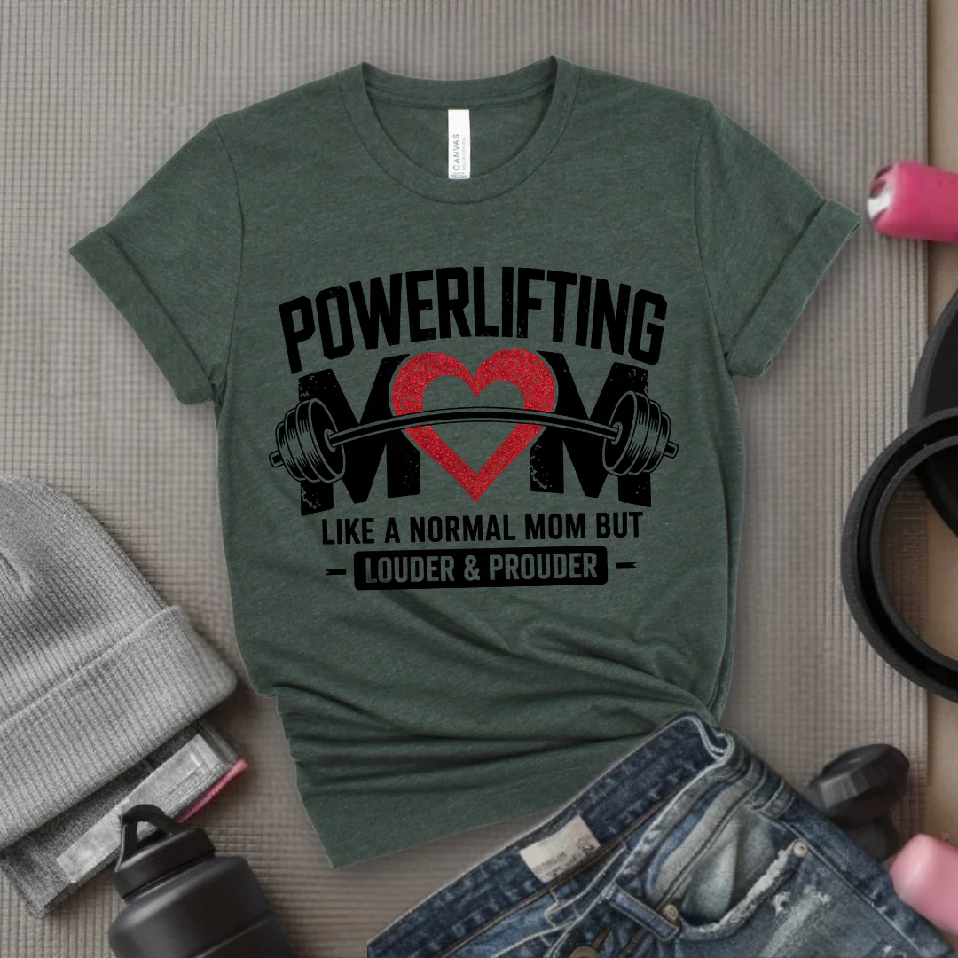 Powerlifting Mom Louder and Prouder - Mother's Day Gifts - Women Empower Feminist Tee - Bella Canvas 3001 - Image 6