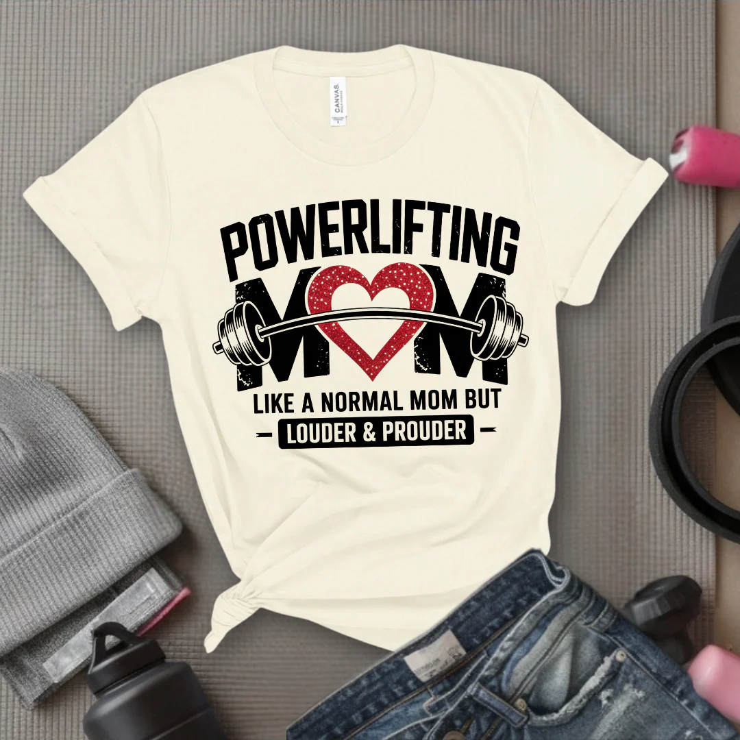 Powerlifting Mom Louder and Prouder - Mother's Day Gifts - Women Empower Feminist Tee - Bella Canvas 3001 - Image 9