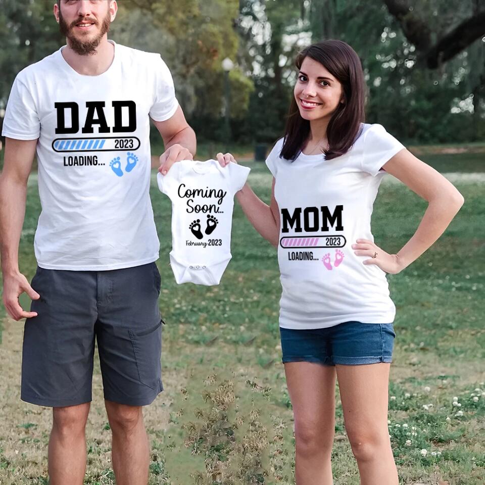 Pregnancy Announcement Onesie And Couple Tshirt Gift For New Parents - Image 9