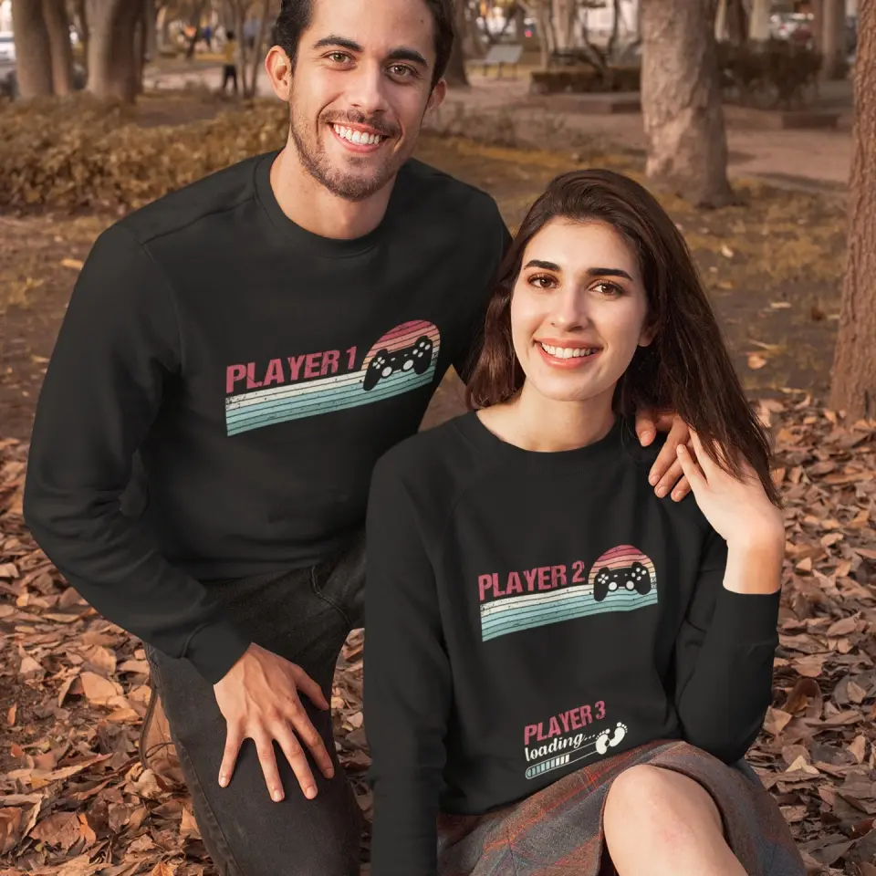 Pregnancy Announcement T-shirt, Funny Player 1 Player 2 Player 3 Matching Outfit | 306IHPLNTS716 - Image 4