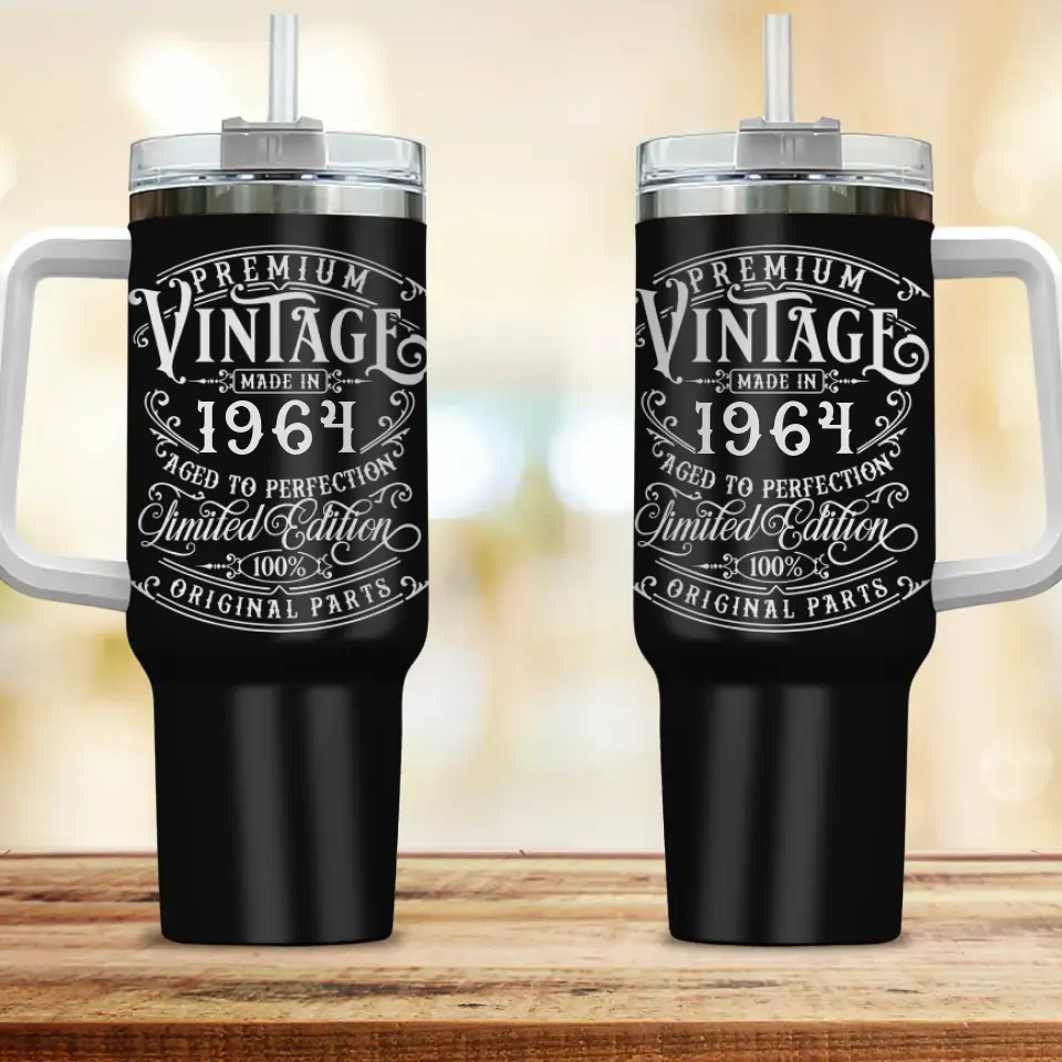 Premium Vintage Limited Edition Birthday 40oz Tumbler - Image 2
