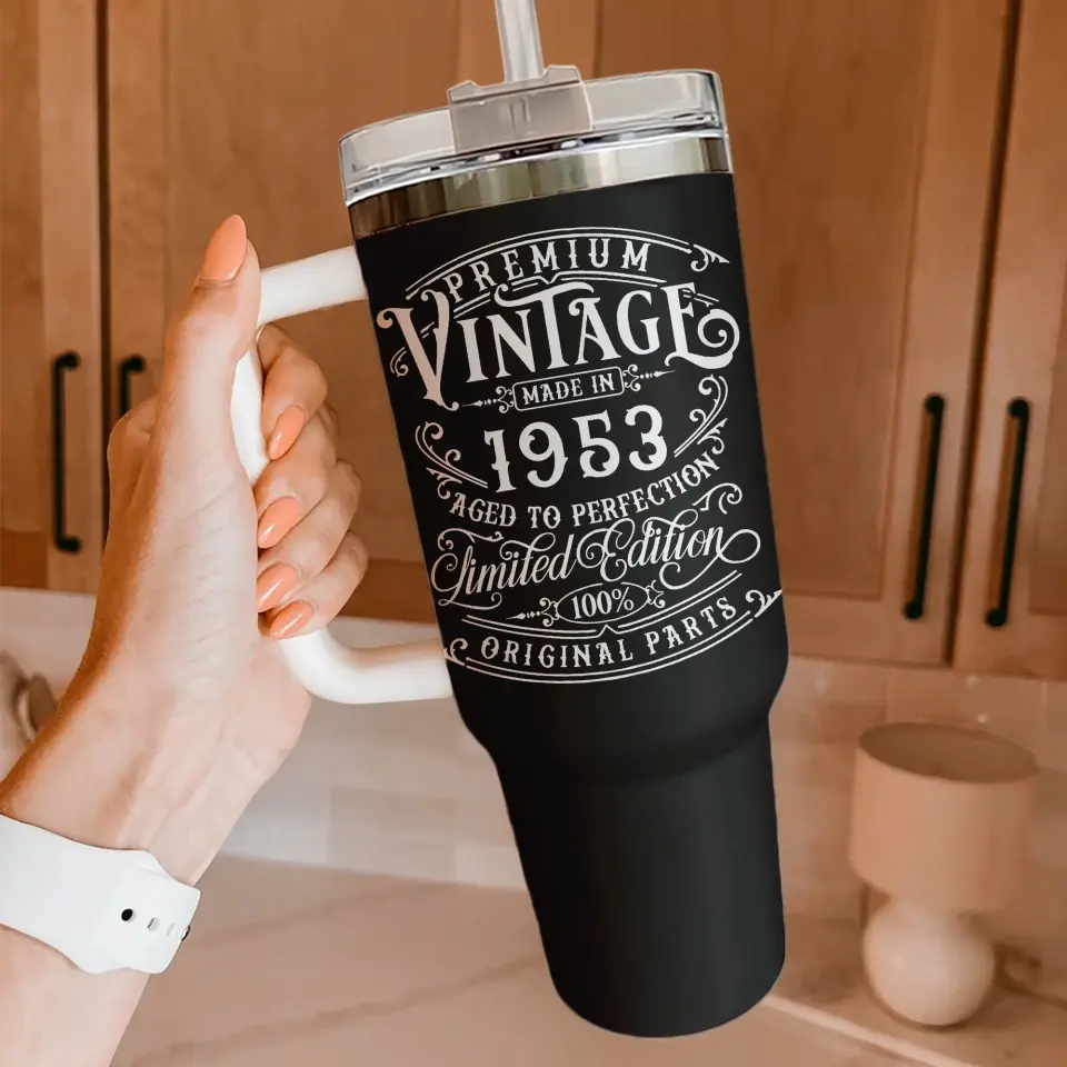 Premium Vintage Limited Edition Birthday 40oz Tumbler - Image 4