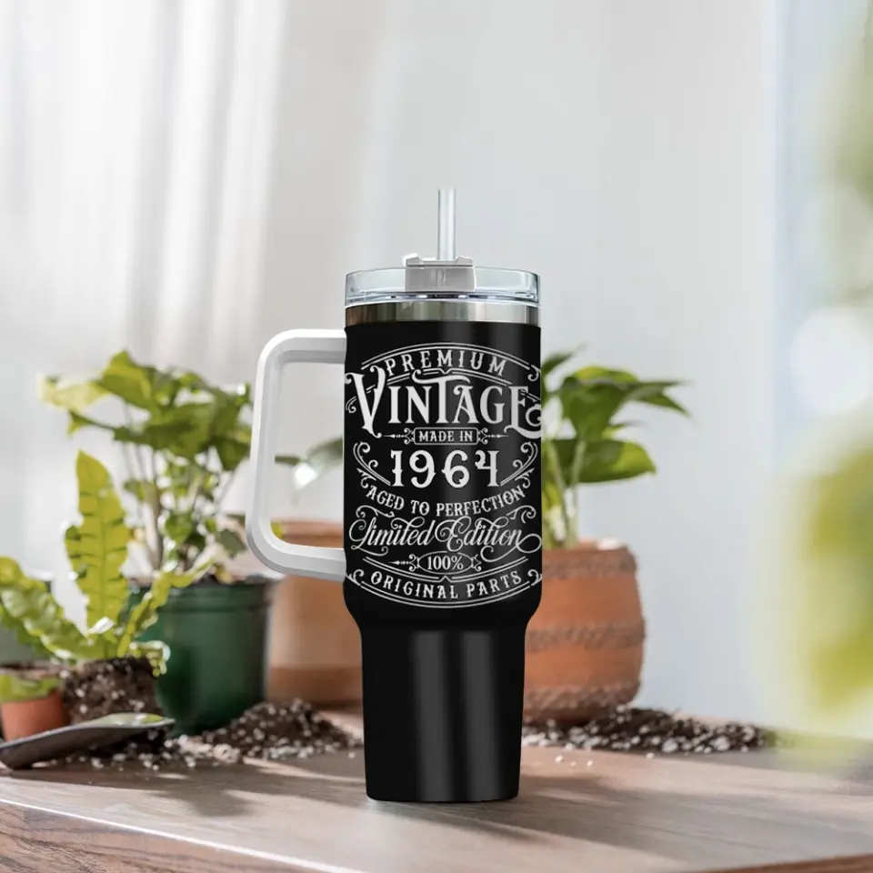 Premium Vintage Limited Edition Birthday 40oz Tumbler - Image 7