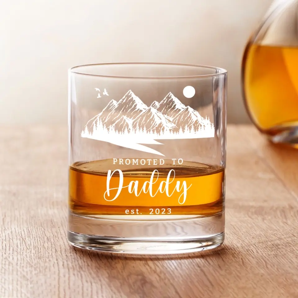 Promoted To Mommy/Daddy - Personalized Bar Glass - Image 3