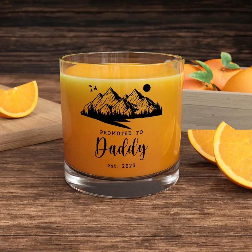 Promoted To Mommy/Daddy - Personalized Bar Glass - Image 7