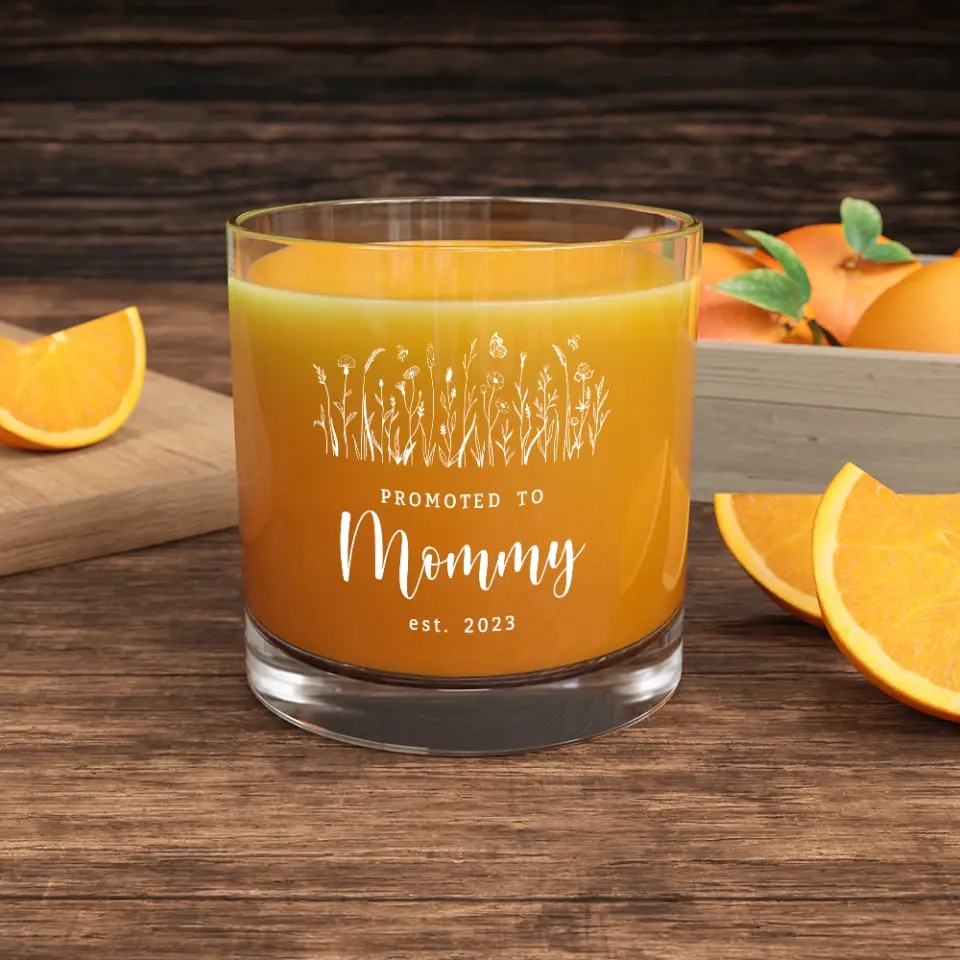 Promoted To Mommy/Daddy - Personalized Bar Glass - Image 8