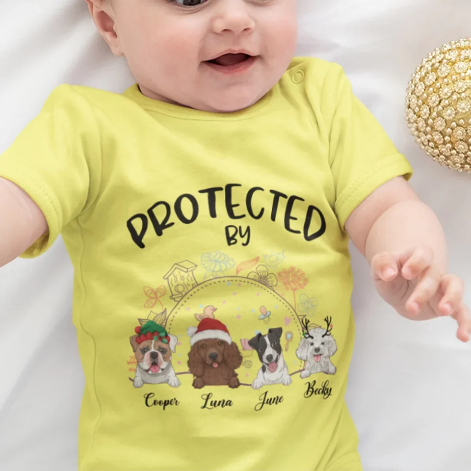 Protected By Pets - Personalized Custom Baby Onesie - Gift For Baby Christmas - Image 8