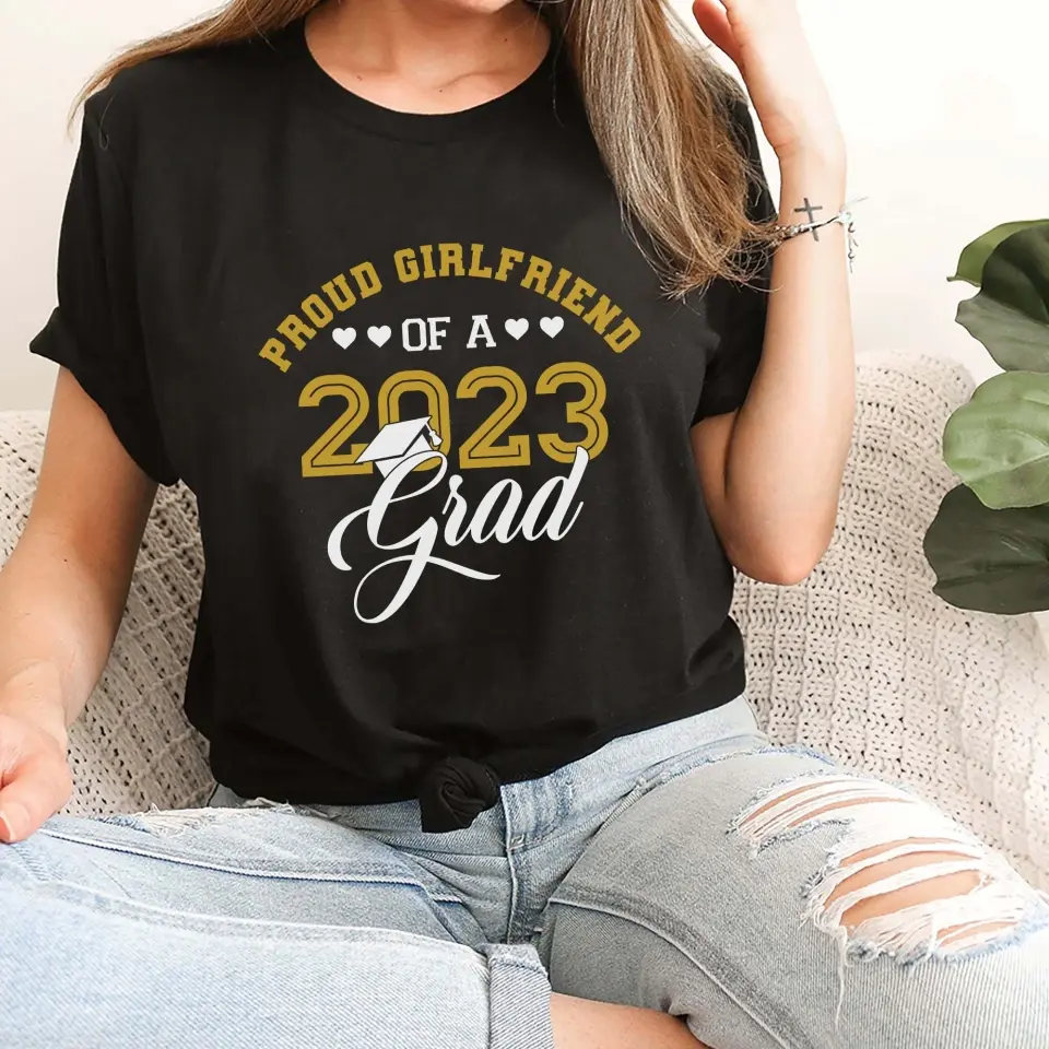 Proud Girlfriend Boyfriend Of A 2025 Personalized T-Shirt Graduation Gift for Her Him - Image 6