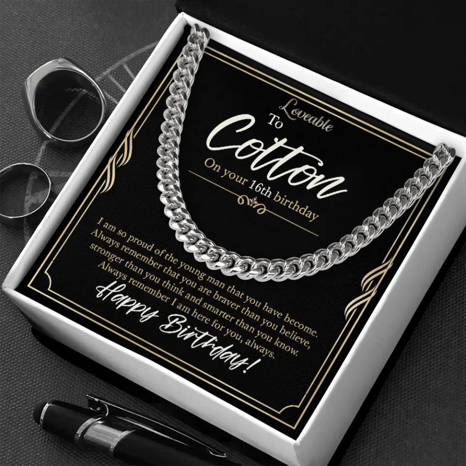 Proud of the Young Man That You Have Become - Personalized Necklace Chain - Birthday Gift for Him Guy Friends