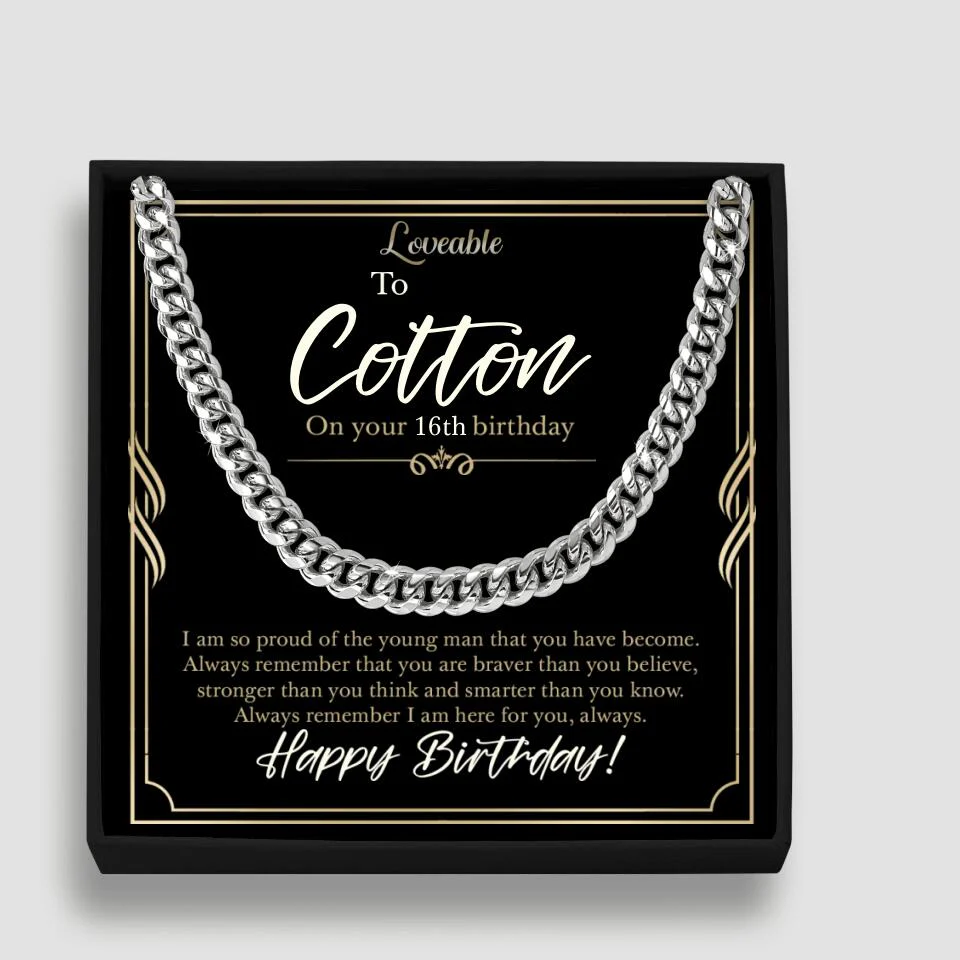 Proud of the Young Man That You Have Become - Personalized Necklace Chain - Birthday Gift for Him Guy Friends - Image 2