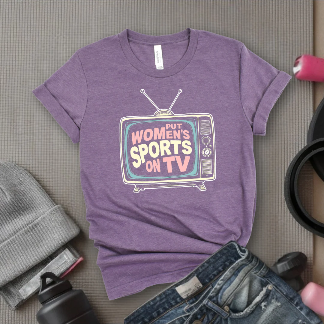 Put Women Sports On TV Motivational Tshirts - Feminist Women Empowerment Shirt - Unisex Jersey Short Sleeve Shirt - Gift For Her - Bella Canvas 3001 - Image 7