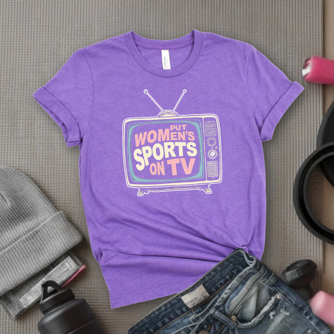 Put Women Sports On TV Motivational Tshirts - Feminist Women Empowerment Shirt - Unisex Jersey Short Sleeve Shirt - Gift For Her - Bella Canvas 3001 - Image 8