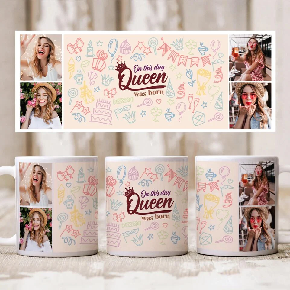 On This Day Queen Was Born White Mug - Image 3