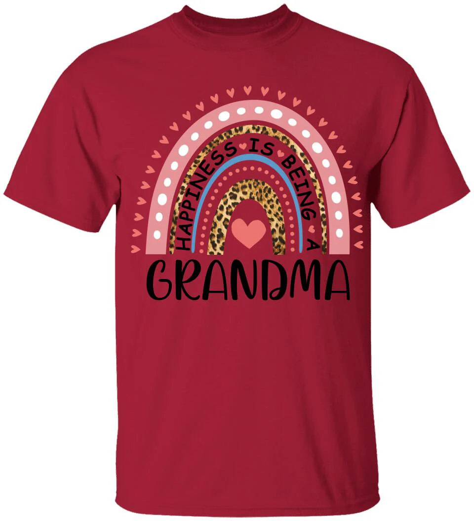 Rainbow Happiness Is Being A Grandma - Personalized T-Shirt - Birthday Gift for Grandma - Image 12