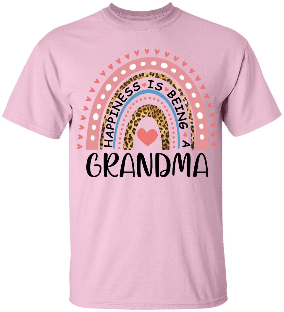 Rainbow Happiness Is Being A Grandma - Personalized T-Shirt - Birthday Gift for Grandma - Image 6