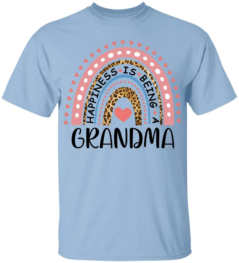 Rainbow Happiness Is Being A Grandma - Personalized T-Shirt - Birthday Gift for Grandma - Image 7