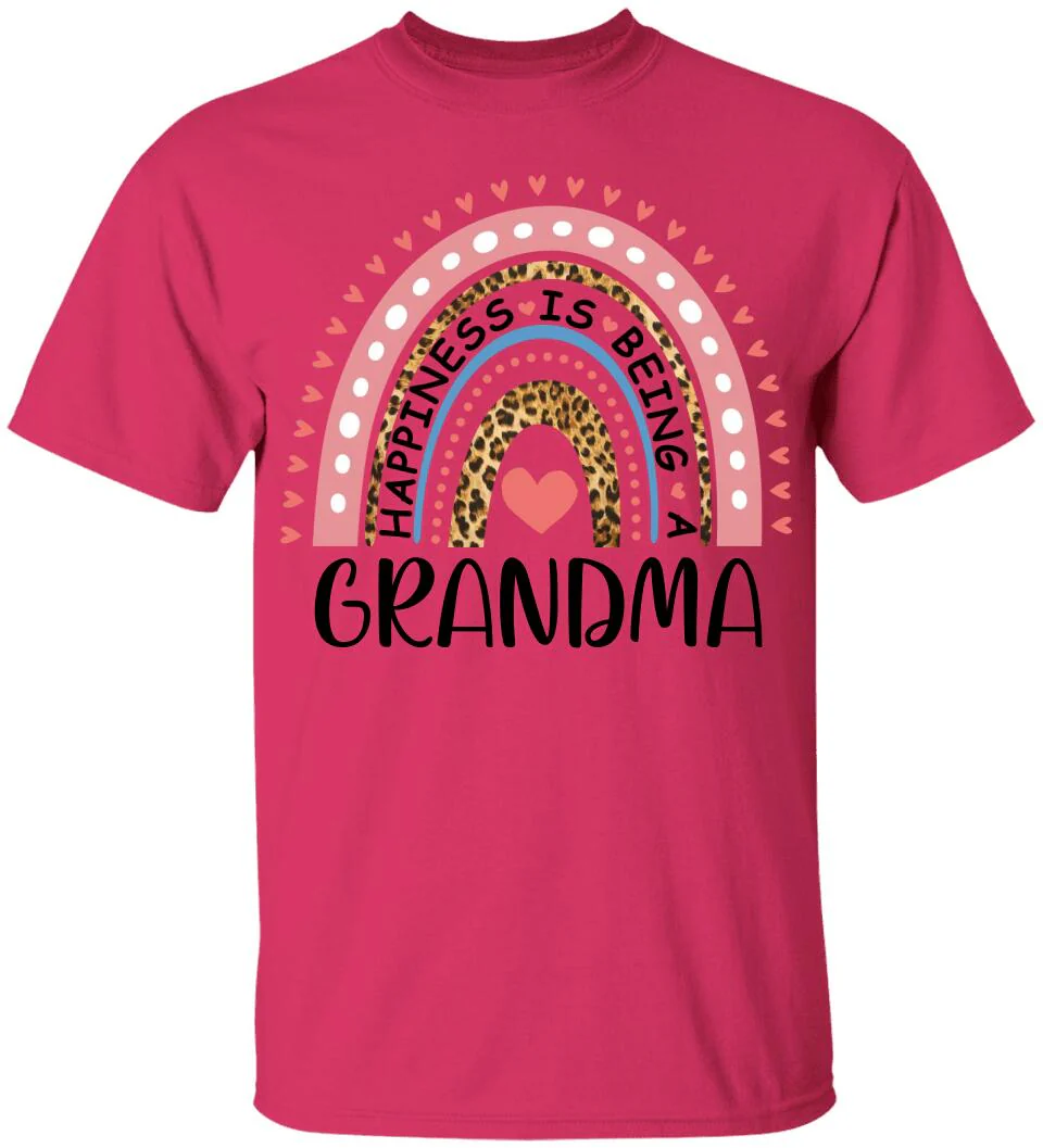 Rainbow Happiness Is Being A Grandma - Personalized T-Shirt - Birthday Gift for Grandma - Image 9