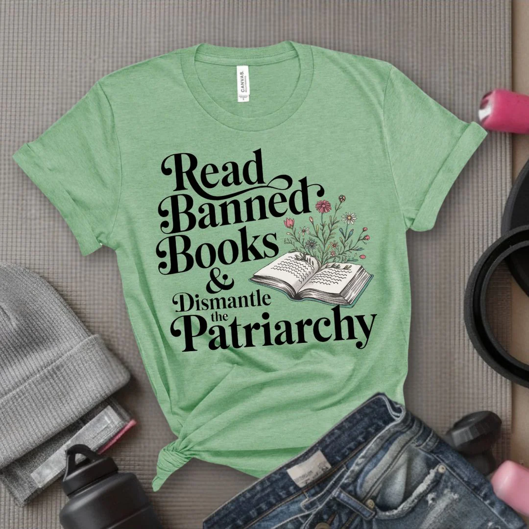 Read Banned Books & Dismantle the Patriarchy - Feminist T-Shirt - Women Empowerment Tee - Bella Canvas 3001 - Image 11