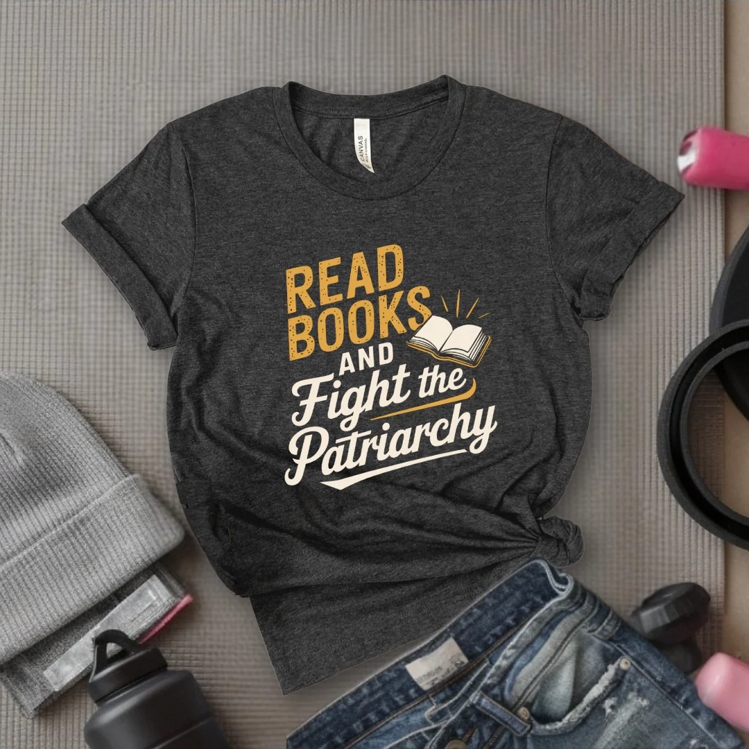 Read Books and Fight the Patriarchy - Women Empowerment Tshirt - Gift for Strong Women, Feminists - Bella Canvas 3001 - Image 2