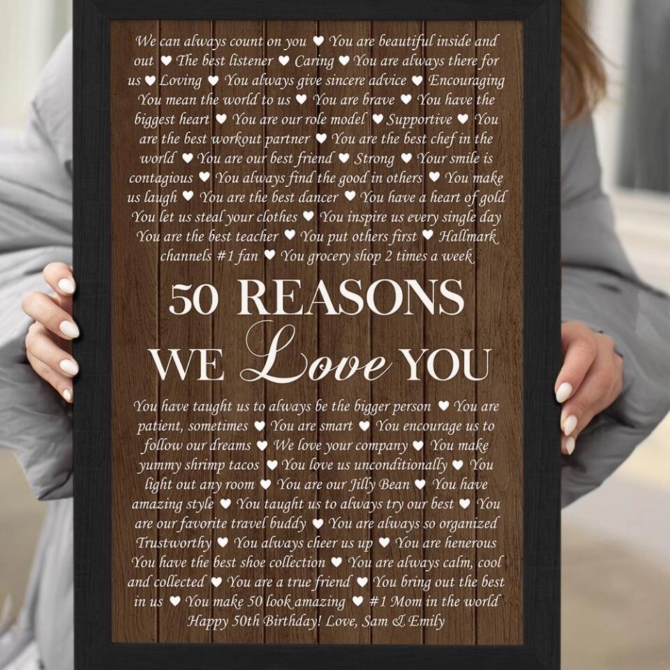 Reasons We Love You Custom Canvas Poster Anniversary Gift - Image 4