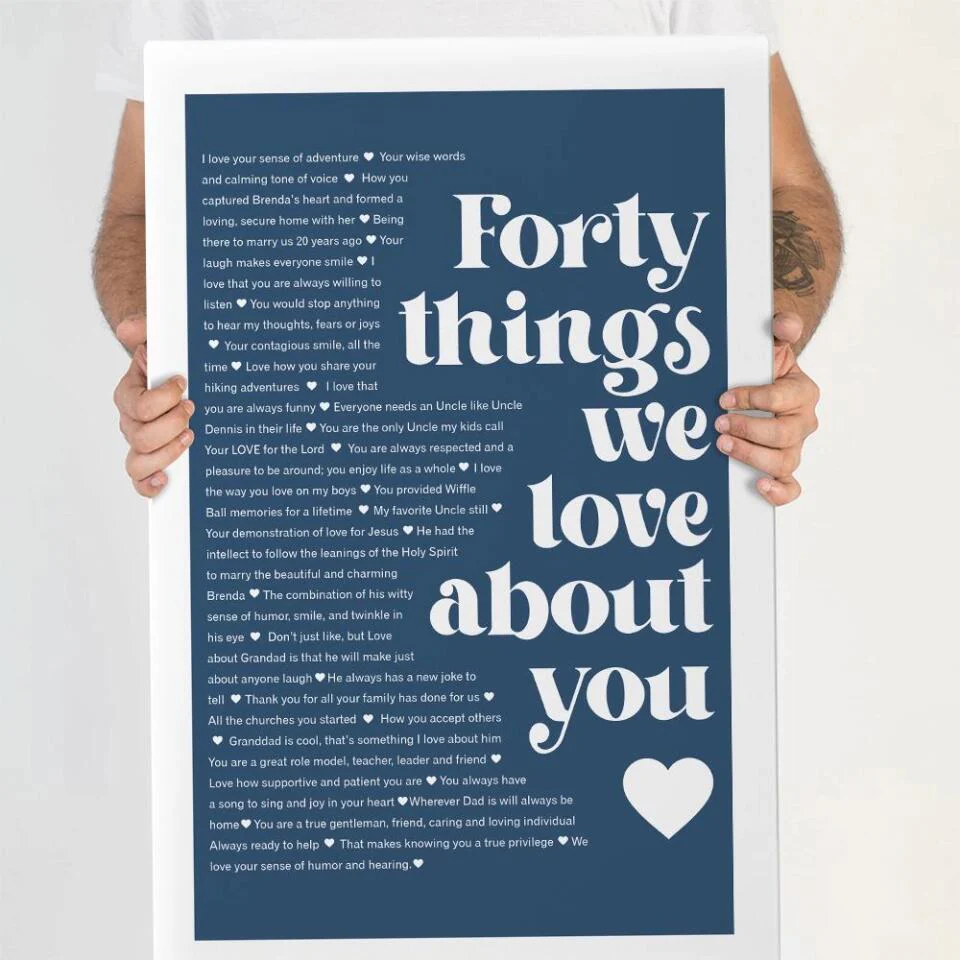 Reasons We Love You Custom Canvas Poster Anniversary Gift - Image 5