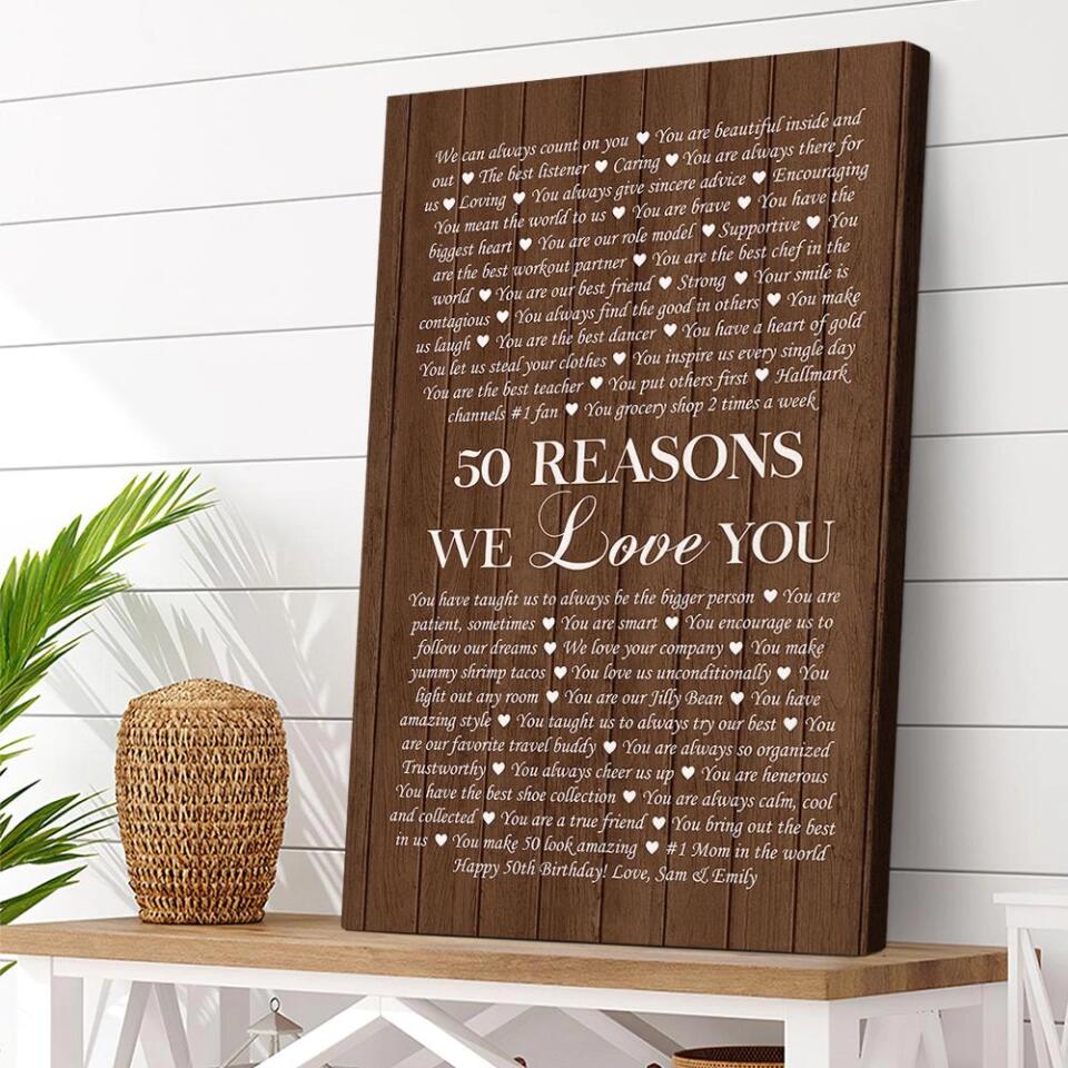 Reasons We Love You Custom Canvas Poster Anniversary Gift - Image 8