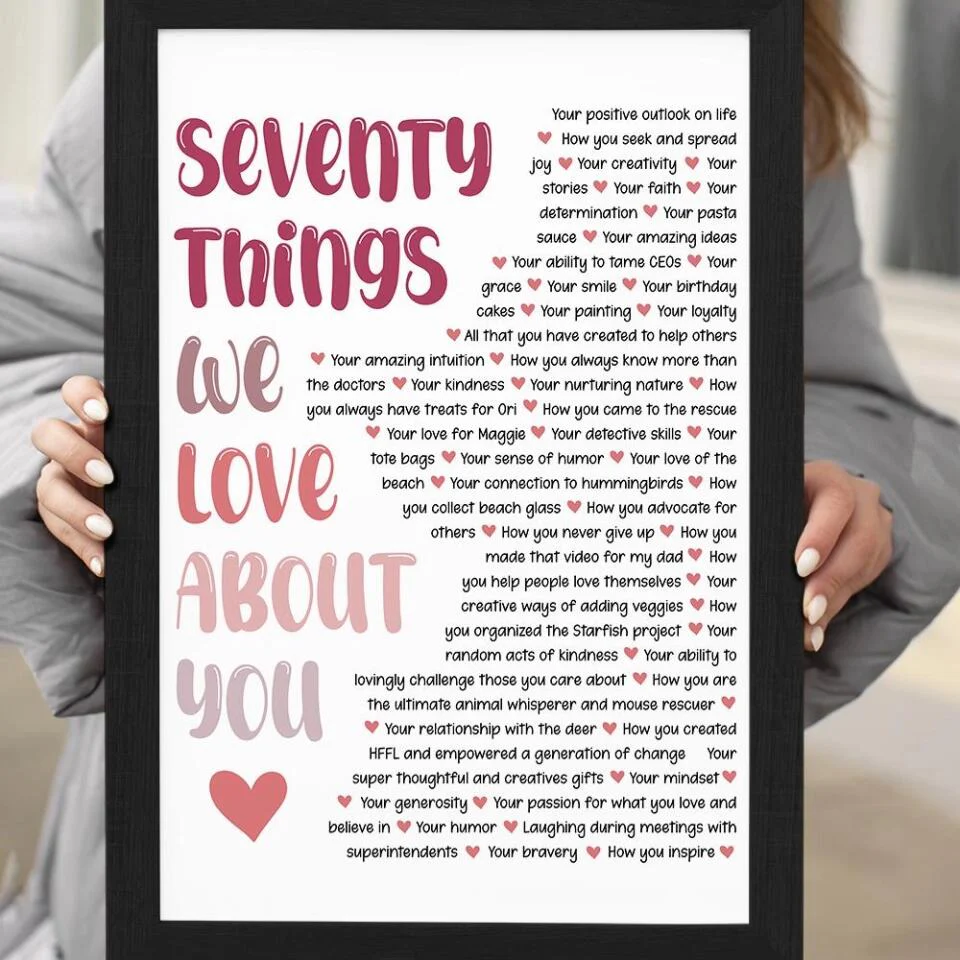 Reasons We Love You Custom Canvas Poster Anniversary Gift - Image 9