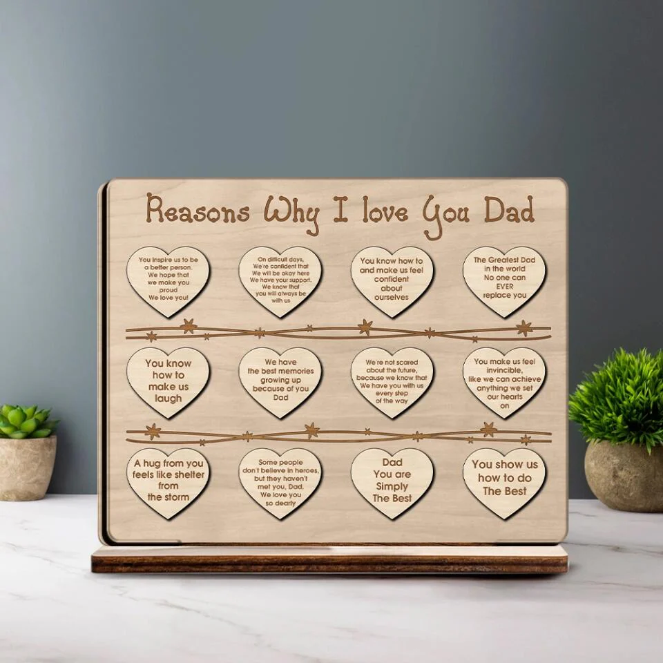 Reasons Why I Love You Dad - Special Wooden Plaque - Best Gift For Dad For Father For Him - Anniversary Gift For Old Men - 301ICNNPWP0013 - Image 2